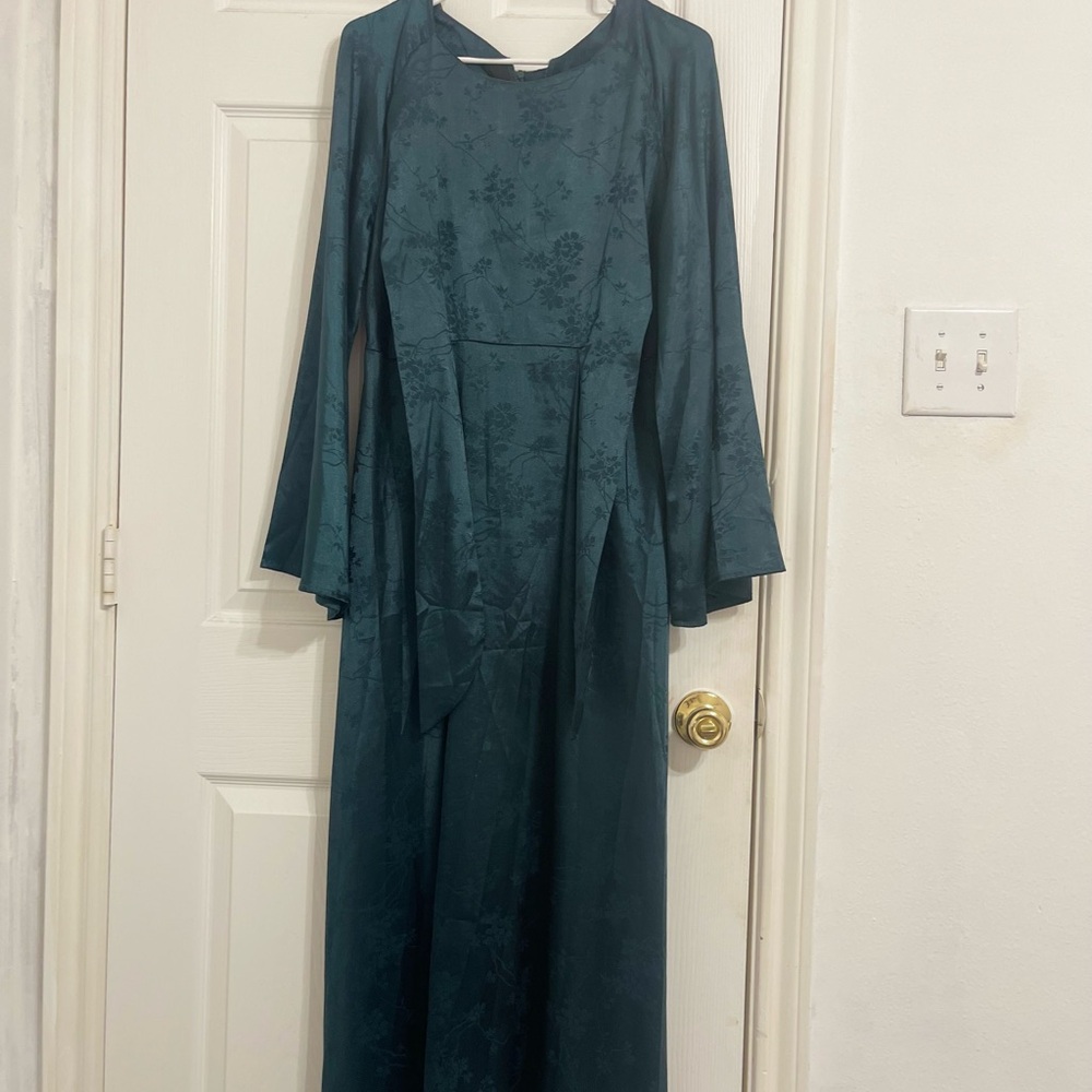 SHEIN Blue Bell Sleeve Gown for Weddings